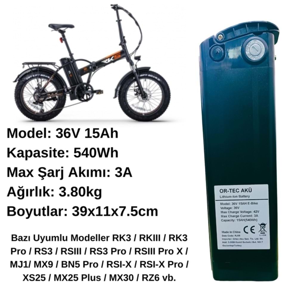 36V 15AH Akü Petal Destekli Bisiklet