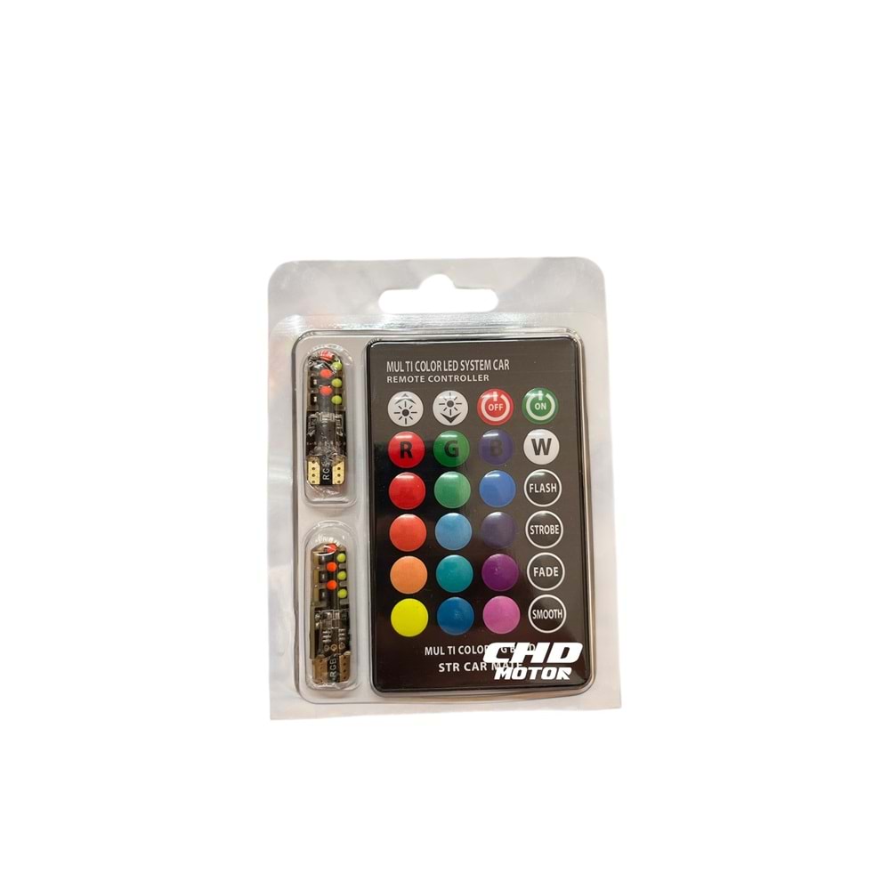 12V Dipsiz Ampül T10 Çakarlı Kumandalı YM