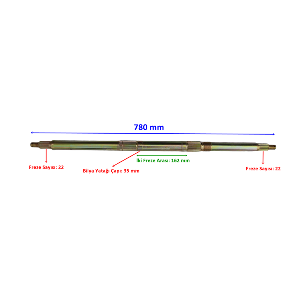 ATV VİPTRACK Akis 780mm 22 Freze Bilya Yatağı 35mm