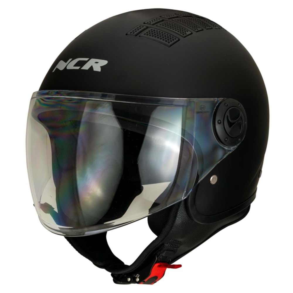 Kask Çenesiz Gözlüksüz NCR (Parlak Siyah) (L)