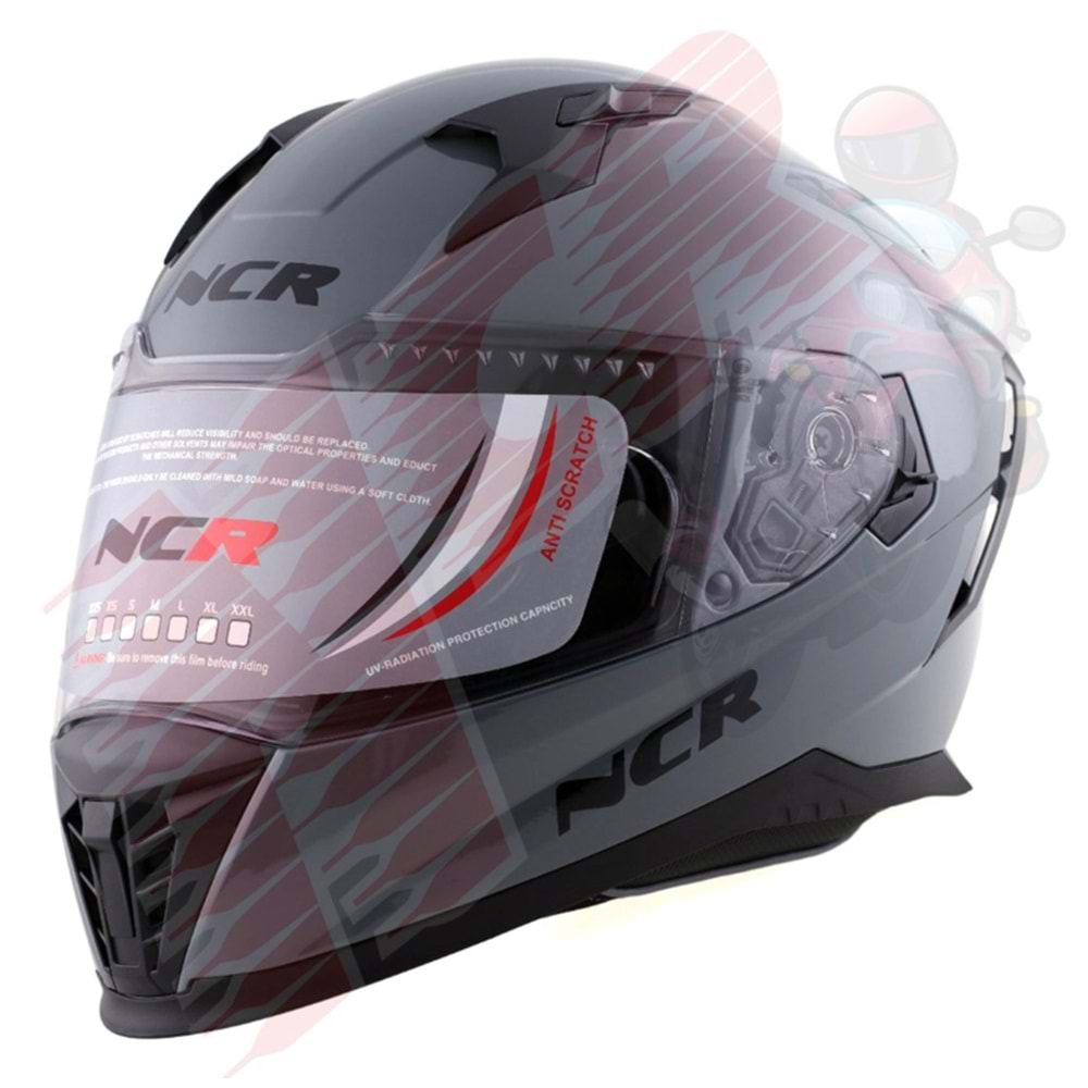 Kask Çene Sabit M69 NCR Gözlüklü (Nardo Gri) (L)
