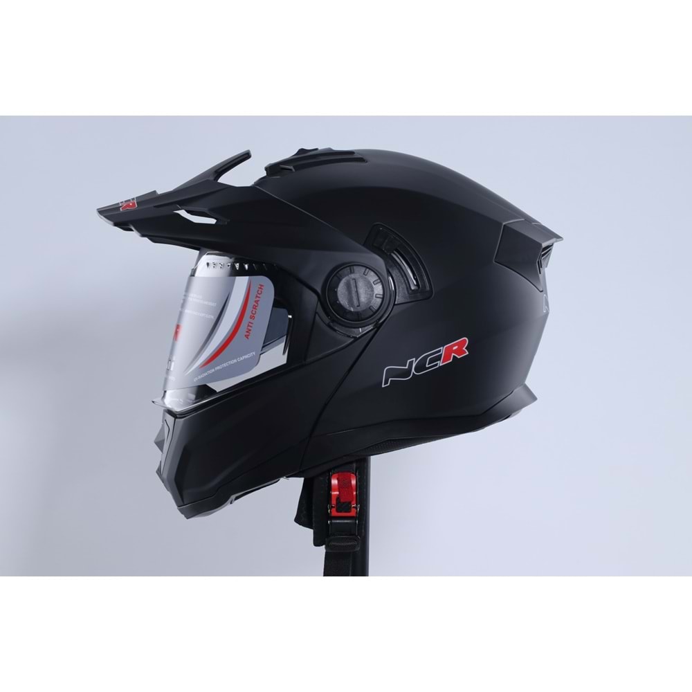 Kask Kros Çene Açılır NCR 165 Gözlüklü (Mat Siyah) (L)
