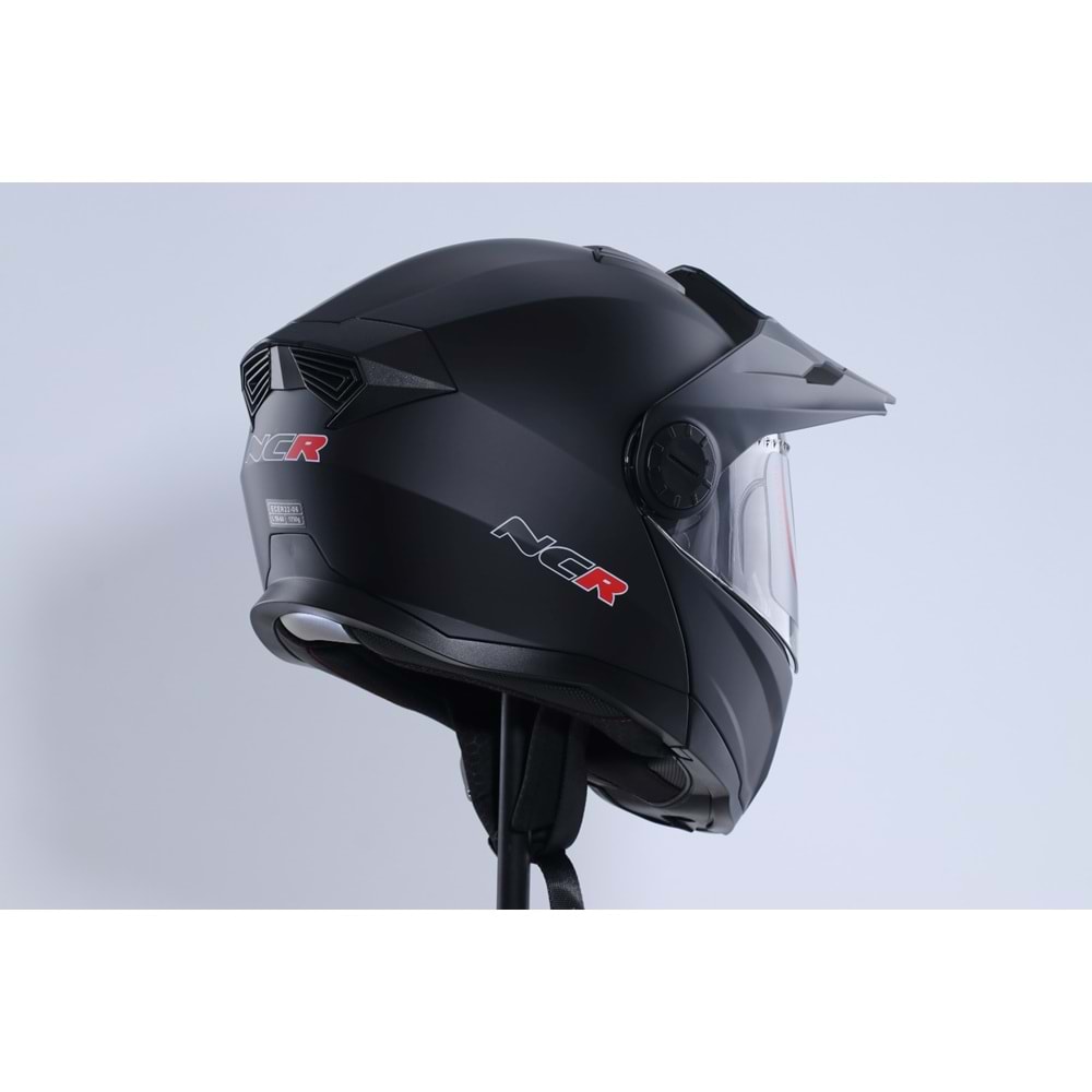 Kask Kros Çene Açılır NCR 165 Gözlüklü (Mat Siyah) (L)