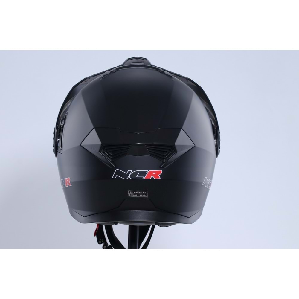 Kask Kros Çene Açılır NCR 165 Gözlüklü (Mat Siyah) (L)