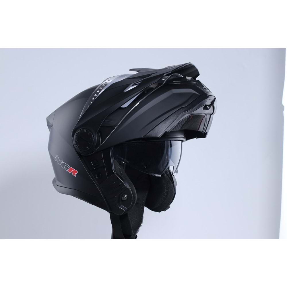 Kask Kros Çene Açılır NCR 165 Gözlüklü (Mat Siyah) (L)