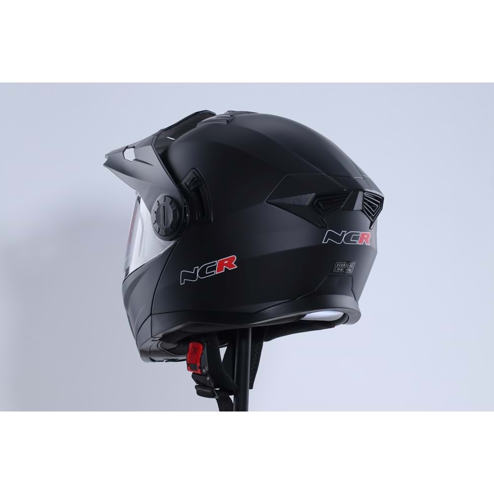 Kask Kros Çene Açılır NCR 165 Gözlüklü (Mat Siyah) (L)