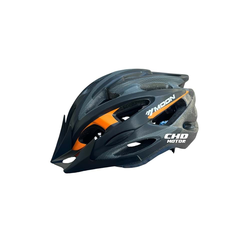 Bisiklet Kaskı MOON MV-88 (Siyah-Turuncu) (M)