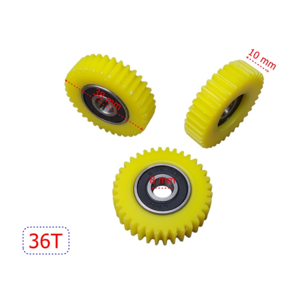 E-BİKE Petal Destekli Plastik Sarı Dişli 3 lü Set 36T