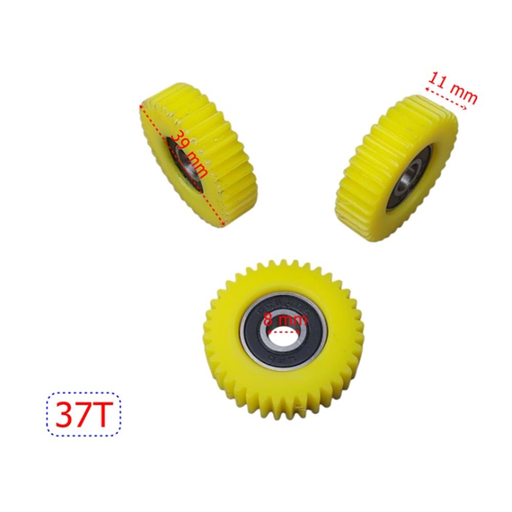 E-BİKE Petal Destekli Plastik Sarı Dişli 3 lü Set 37T