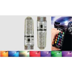 12V Dipsiz Ampül T10 Çakarlı Kumandalı