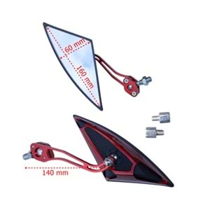 Motor Üçgen (Yarasa) Ayna (Kırmızı)