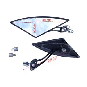 Motor Üçgen (Yarasa) Ayna (Karbon)