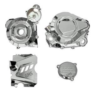 CG 125 KUBA Debriyaj Kapağı + Statör Kapağı + Ön Dişli Kapağı Set Nikel