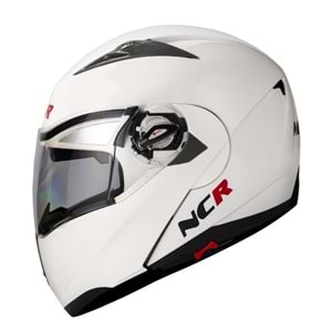 Kask Çene Açılır Gözlüklü NCR (Beyaz) (L)