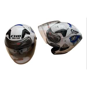Kask Çenesiz Gözlüklü (BEYAZ)(XXL)