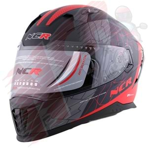 Kask Çene Sabit M69 NCR Gözlüklü (Kırmızı Grafik) (XL)