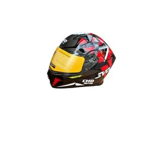 Kask Çene Açılır EVO Elegant Gözlüklü (Parlak Siyah-Gri-Kırmızı) (M)
