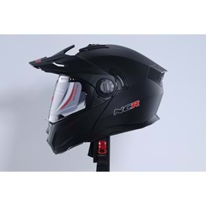 Kask Kros Çene Açılır NCR 165 Gözlüklü (Mat Siyah) (L)