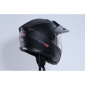 Kask Kros Çene Açılır NCR 165 Gözlüklü (Mat Siyah) (L)
