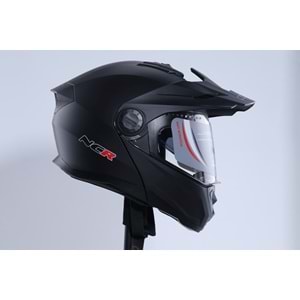 Kask Kros Çene Açılır NCR 165 Gözlüklü (Mat Siyah) (L)