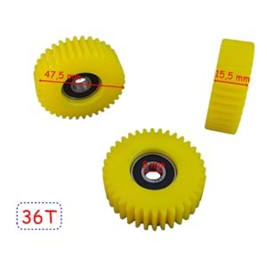 E-BİKE Petal Destekli Plastik Sarı Dişli 3 lü Set 36T Geniş