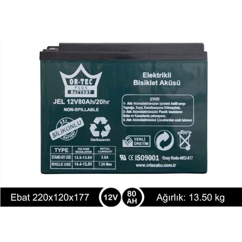 12V 80AH Akü E-Bike