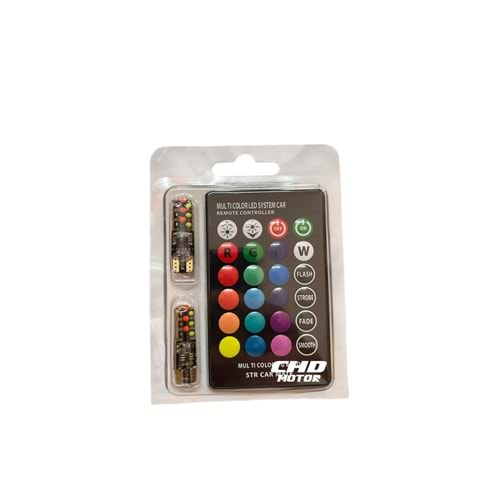 12V Dipsiz Ampül T10 Çakarlı Kumandalı YM