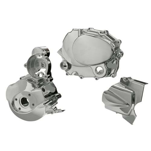 CG 125 Debriyaj Kapağı + Statör Kapağı + Ön Dişli Kapağı Set Nikel