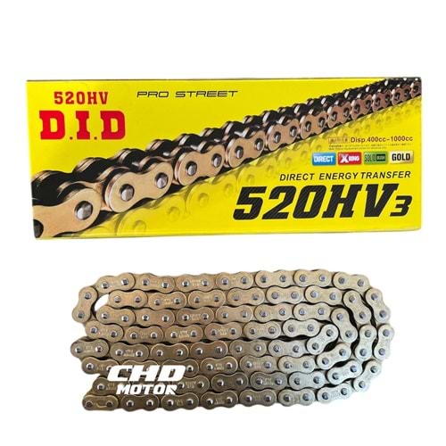 Motor Zincir 520H-120L Orinkli DID (Gold)
