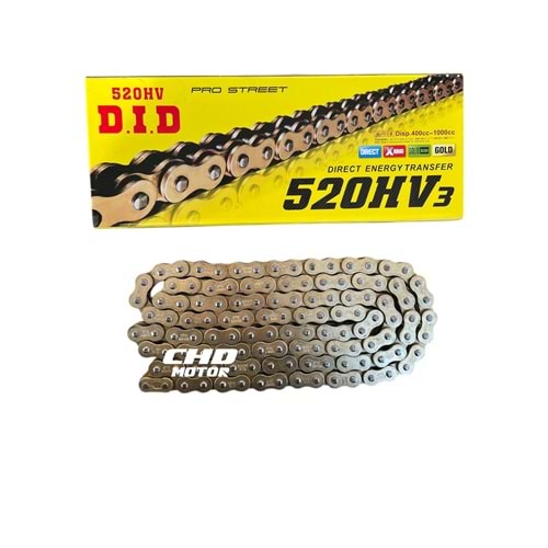 Motor Zincir 520H-128L Orinkli DID (Gold)