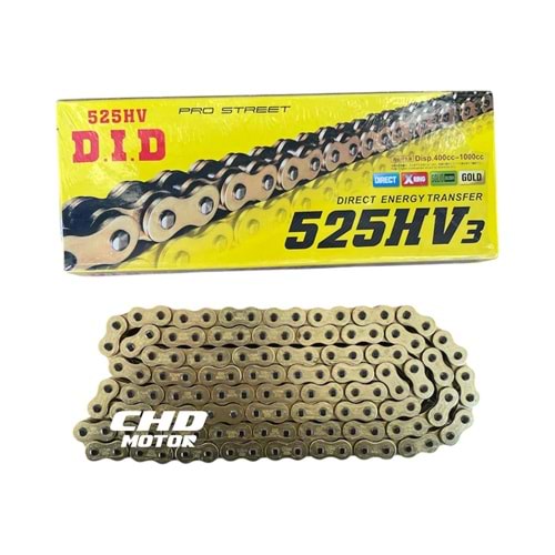 Motor Zincir 525H-128L Orinkli DID (Gold)