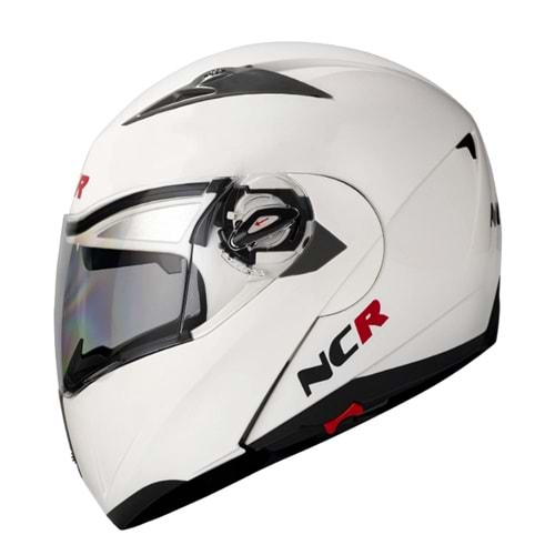 Kask Çene Açılır Gözlüklü NCR (Beyaz) (M)