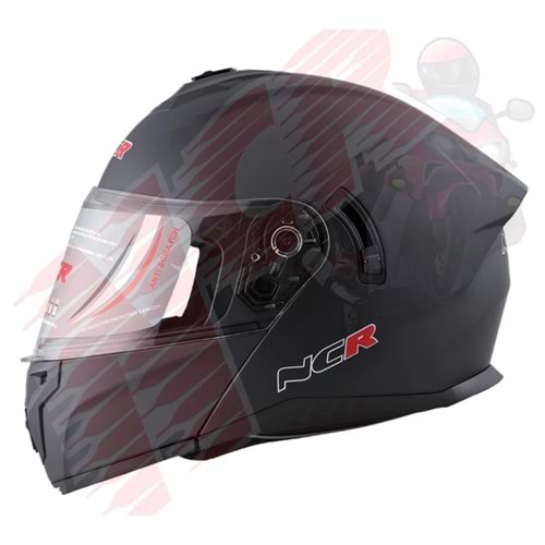 Kask Çene Açılır 166 NCR Gözlüklü (Mat Siyah) (S)