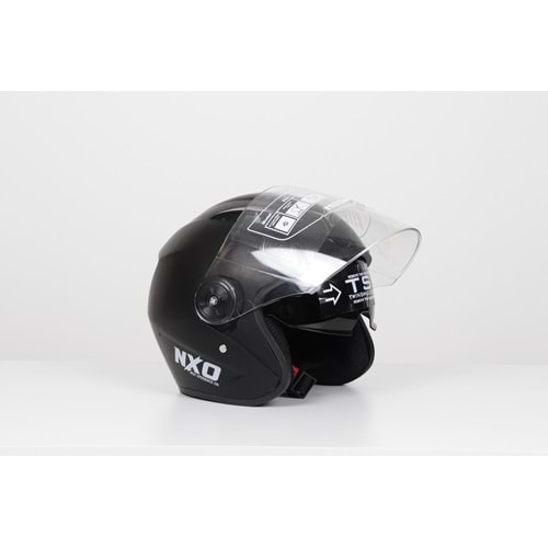 Kask Çenesiz Yerli Gözlüklü (PARLAK SİYAH)