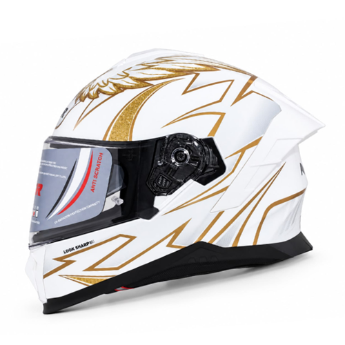 Kask Çene Sabit M73 NCR Gözlüklü (Sarı Wing Grafik) (XL)