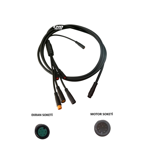 E-BİKE Petal Destekli Elektrik Tesisatı 2M Ekran Soketi 5 Giriş Motor Soketi 9 Giriş