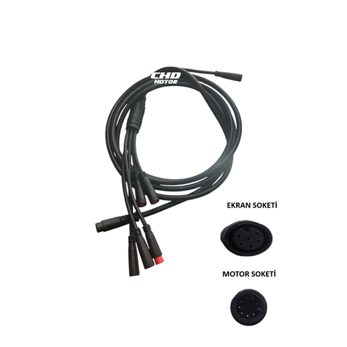 E-BİKE Petal Destekli Elektrik Tesisatı 2M Ekran Soketi 6 Giriş Motor Soketi 8 Giriş