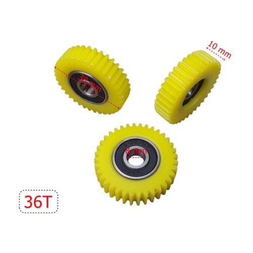 E-BİKE Petal Destekli Plastik Sarı Dişli 3 lü Set 36T