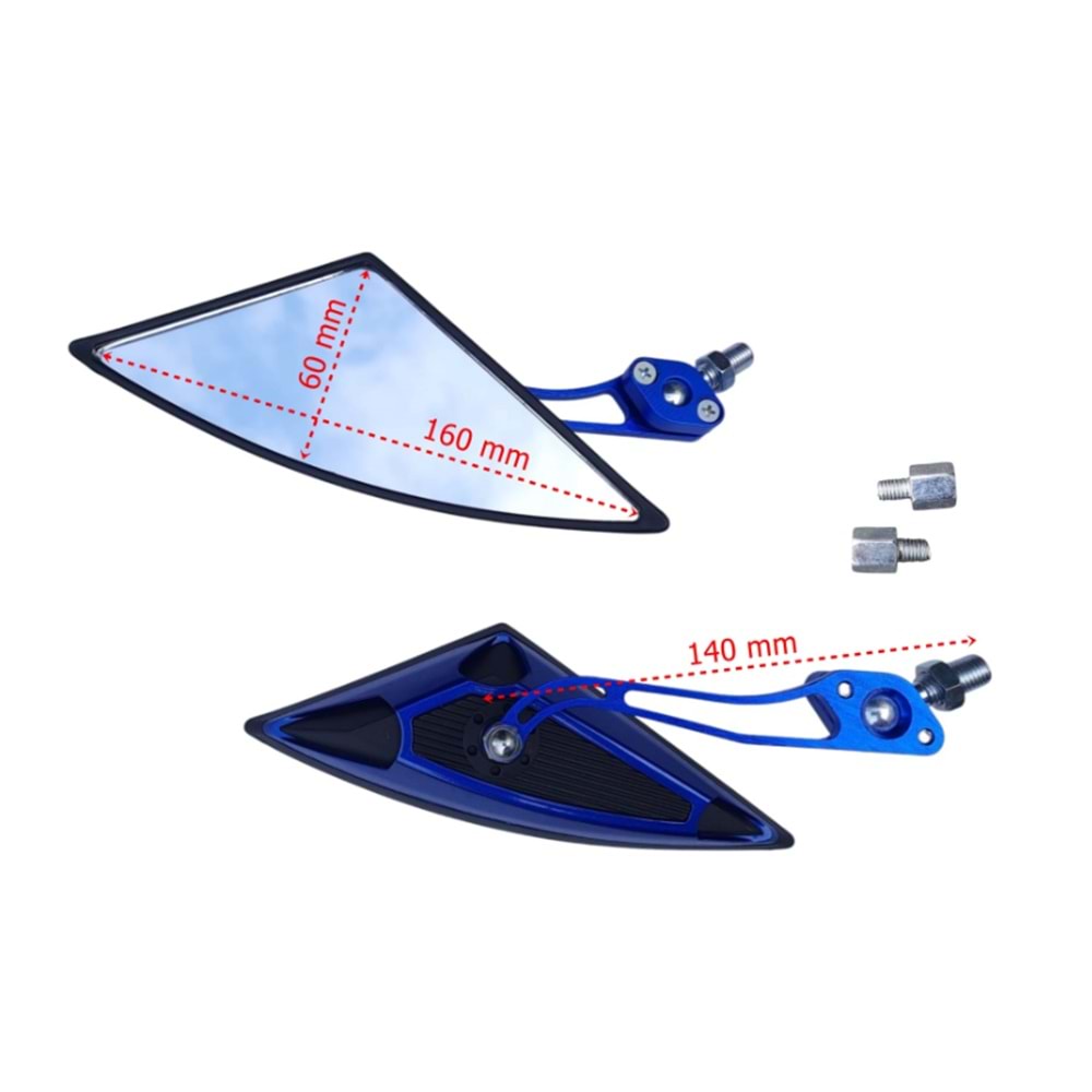 Motor Üçgen (Yarasa) Ayna (Mavi)