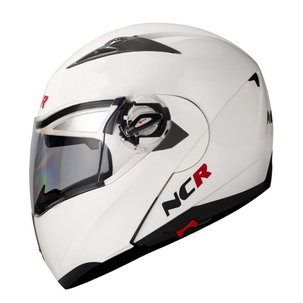 Kask Çene Açılır Gözlüklü NCR (Beyaz) (M)