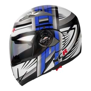 Kask Çene Açılır Gözlüklü NCR (Mat Siyah-Mavi) (XL)