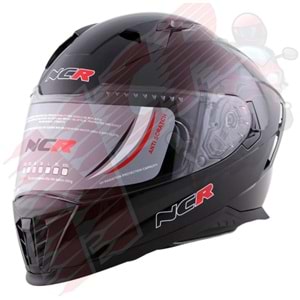 Kask Çene Sabit M69 NCR Gözlüklü (Parlak Siyah) (XL)